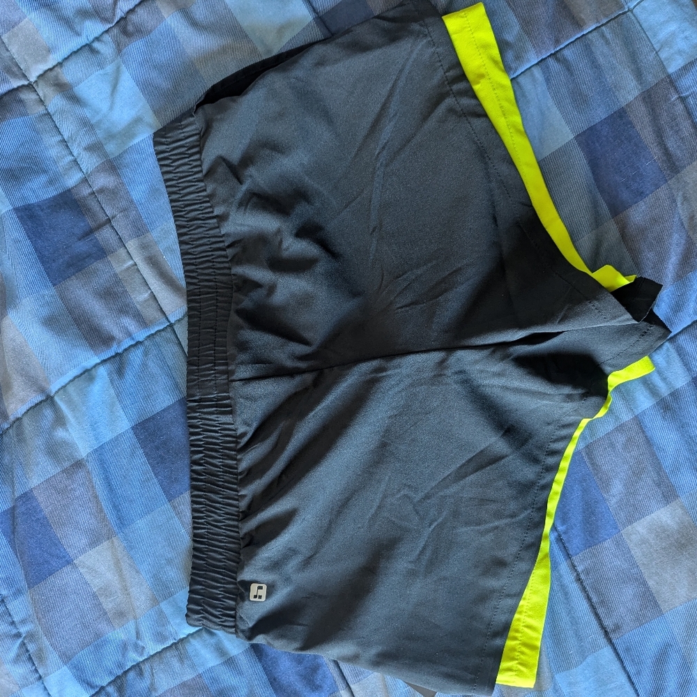 Ladies Medium Hind Style # CY5292 Black and Neon Yellow Athletic Shorts - Picture 7 of 8